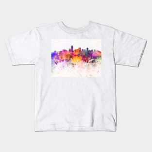 Adelaide skyline in watercolor background Kids T-Shirt